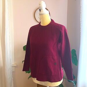 J. CREW Maroon sweater with button patch pockets